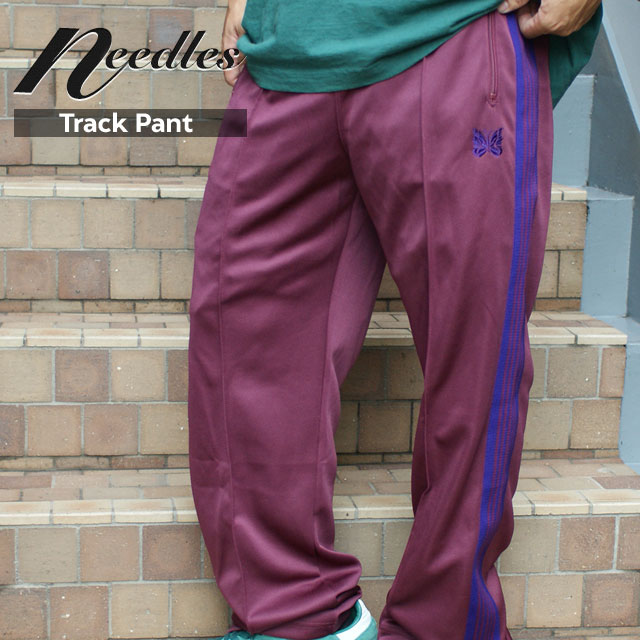 【月間優良ショップ7度受賞】 新品 ニードルズ NEEDLES Track Pant Poly Smooth トラック パンツ WINE ワイン 新作 ニードルス ネペンテス ラインパンツ サイドライン ジャージ チョウチョ パ…