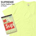 【月間優良ショップ7度受賞】 新品 シュプリーム SUPREME x ヘインズ Hanes Tagless Tees(2 Pack) Tシャツ 2枚セット メンズ レディース ストリート スケート スケーター