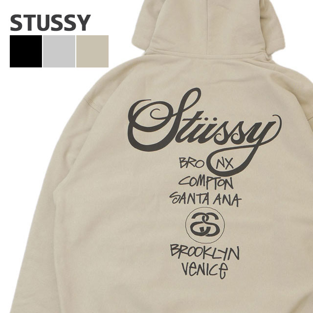 ステューシー パーカー メンズ 【月間優良ショップ7度受賞】 新品 ステューシー STUSSY WORLD TOUR HOOD スウェット パーカー メンズ 新作 スケート ストリート エイトボール ストックロゴ ストゥーシー スチューシー