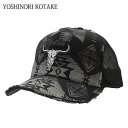 yԗDǃVbv7x܁z Vi VmR^P YOSHINORI KOTAKE Cow Skull MESH CAP Lbv V Gu StLbv X|[c ETS044