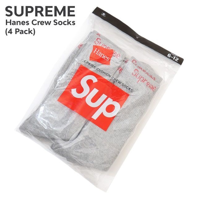 楽天Cliff Edge【月間優良ショップ 8度受賞】 新品 シュプリーム SUPREME x ヘインズ Hanes Crew Socks（4 Pack） 靴下 ソックス 4足セット メンズ レディース 新作 ストリート スケート スケーター ETI1