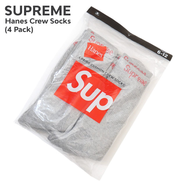 楽天Cliff Edge【月間優良ショップ7度受賞】 新品 シュプリーム SUPREME x ヘインズ Hanes 24SS Crew Socks（4 Pack） 靴下 ソックス 4足セット メンズ レディース 2024SS 新作 ストリート スケート スケーター ETI003