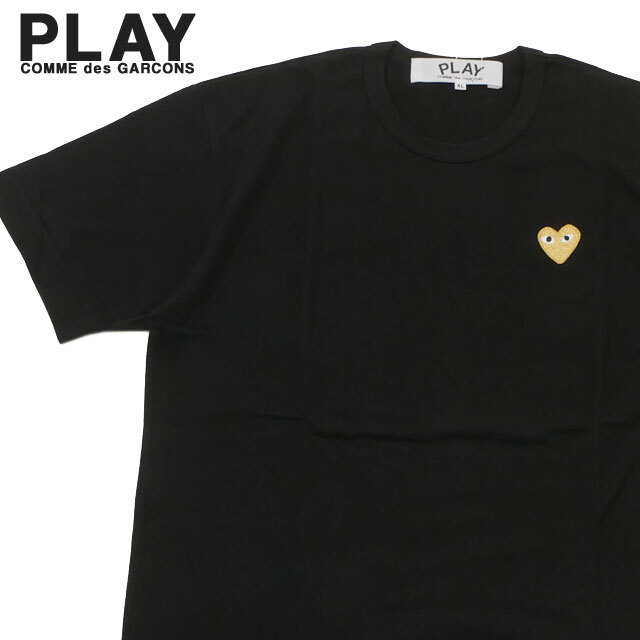 コム デ ギャルソン 【月間優良ショップ7度受賞】 新品 プレイ コムデギャルソン PLAY COMME des GARCONS GOLD HEART ONE POINT TEE Tシャツ メンズ レディース ハート ロゴ AX-T216-051