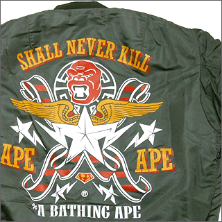 A BATHING APE（エイプ）MA-1ジャケット【新品】OLIVE