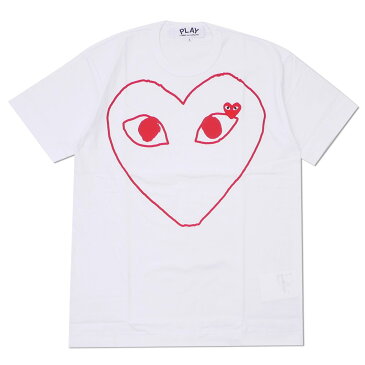 プレイ コムデギャルソン PLAY COMME des GARCONS MEN'S OUTLINE HEART WAPPEN TEE Tシャツ WHITExRED 200007745040 【新品】