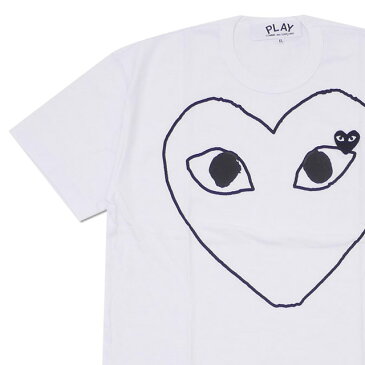 プレイ コムデギャルソン PLAY COMME des GARCONS MEN'S OUTLINE HEART WAPPEN TEE Tシャツ WHITExBLACK 200007744060 【新品】