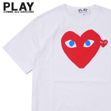 プレイ コムデギャルソン PLAY COMME des GARCONS MEN'S BLUE EYE HEART PRINT TEE Tシャツ WHITExRED 200007771040 【新品】