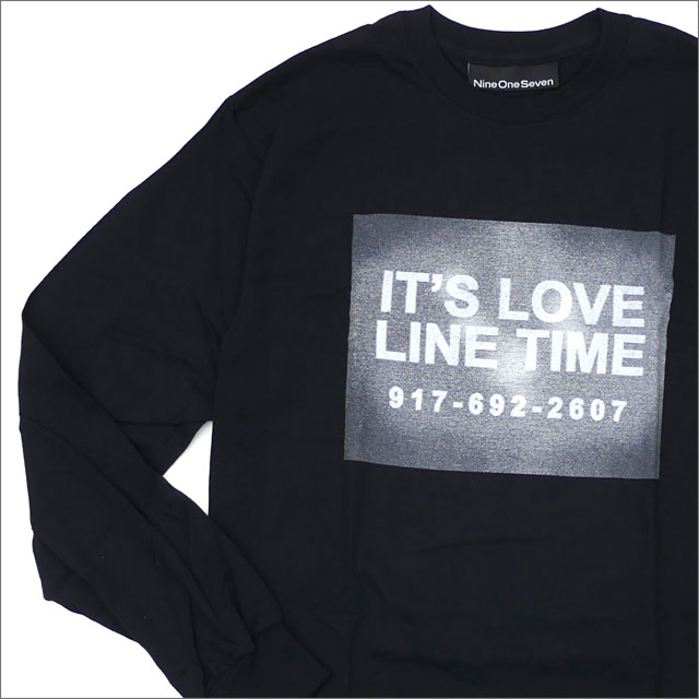 【数量限定特別価格】 917 ナインワンセブン Nine One Seven Love Line Long Sleeve TShirt 長袖Tシャツ BLACK 202000933131 【新品】
