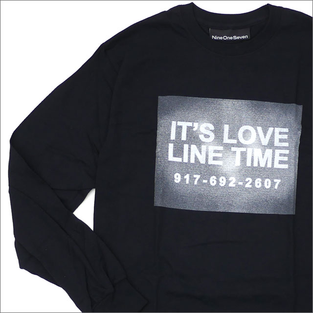 【2月5日頃までの大感謝セール開催中！】 917 ナインワンセブン Nine One Seven Love Line Long Sleeve TShirt 長袖Tシャツ BLACK 202000933131 【新品】