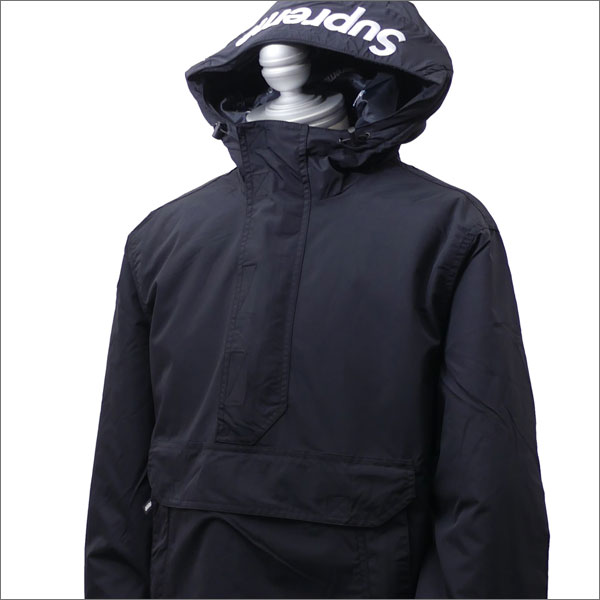 【月間優良ショップ7度受賞】 シュプリーム SUPREME Hooded Logo Half Zip Pullover ジャケット BLACK 225000332131 【新品】