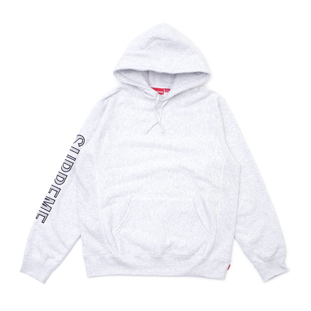 Supreme Sleeve Embroidery Hooded Sweatshirt Black Sale Online, UP 