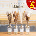 ベース付きドライフラワーskittles Dryflower vase ドライフラワー 花瓶セット ガラス 花束 ブーケ 花材 おしゃれ かわいい 誕生日 プレゼント ギフト インテリア 雑貨