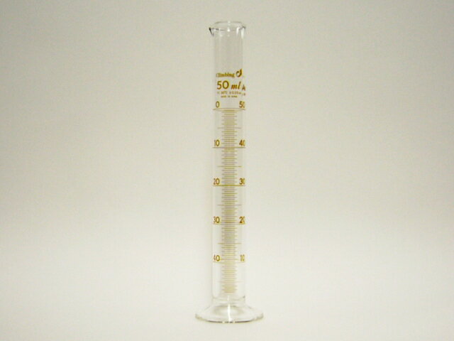 【クライミング　JIS　クラスA商品】ガラス製　メスシリンダー　目盛付き　50ml型式：2010-05-10耐熱ガラス、硬質ガ…