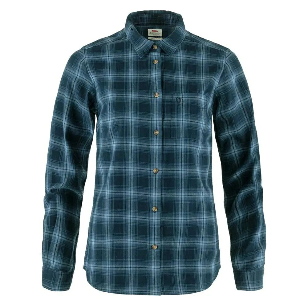 フェールラーベン オビック フランネル ロングスリーブ シャツ レディース （ Dark Navy / Indigo Blue ） | FJALLRAVEN Ovik Flannel long sleeve shirt [t]