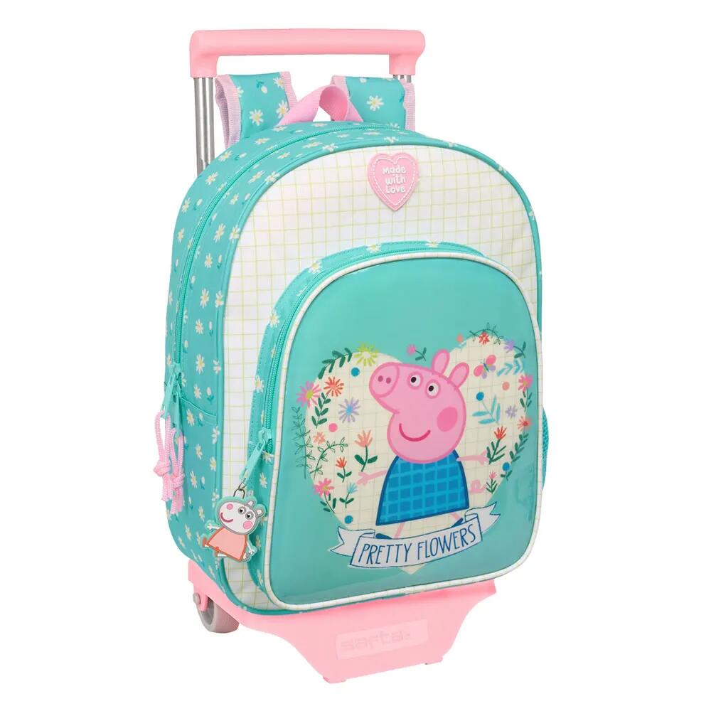 Rakuten - サフタ ペッパピッグ プリティ フラワーズ ホイールド バックパック （ Multicolor ） | SAFTA Peppa Pig Pretty Flowers Wheeled Backpack [t]