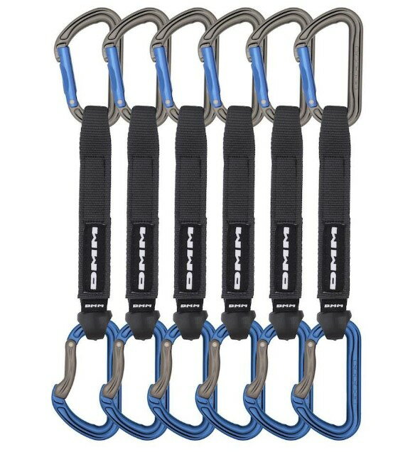 ディーエムエム シャドー クイックドロー 6個パック クライミング 登山 ( Titanium / Blue ) 18cm | DMM Shadow Quickdraw - 6 Pack 