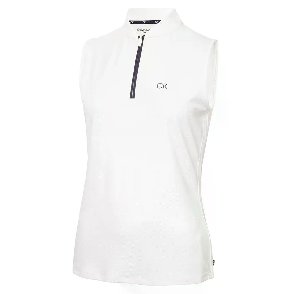 樂天商城 - カルバン クライン ゴルフ タトラー レディース ノースリーブ Tシャツ （ White/Navy ） | CALVIN KLEIN GOLF Tattler woman sleeveless T-shirt [t]