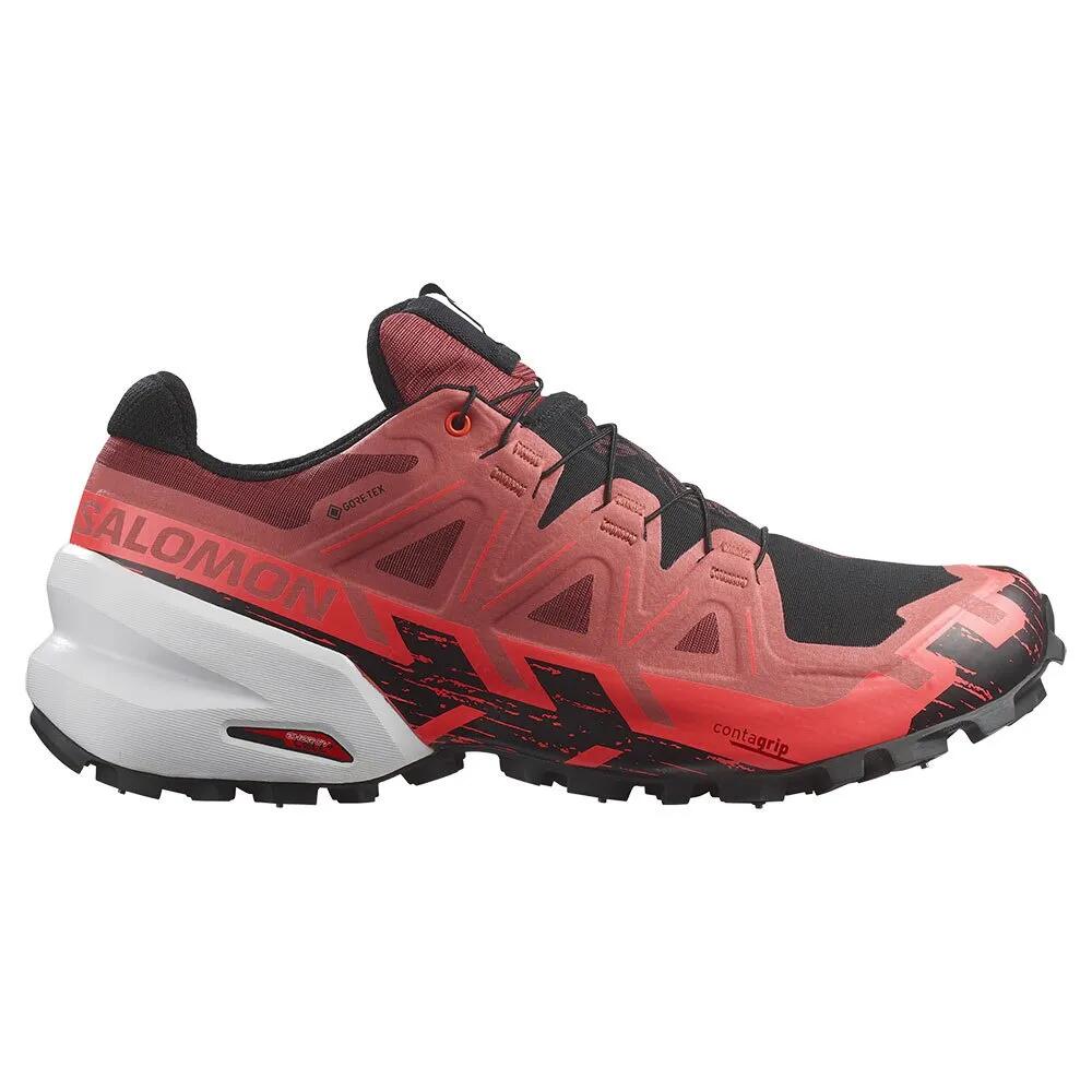 サロモン スパイククロス 6 ゴアテックス トレイル ランニング シューズ （ CowHide/Black/FieryCoral ） | SALOMON Spikecross 6 Goretex trail running shoes [t]