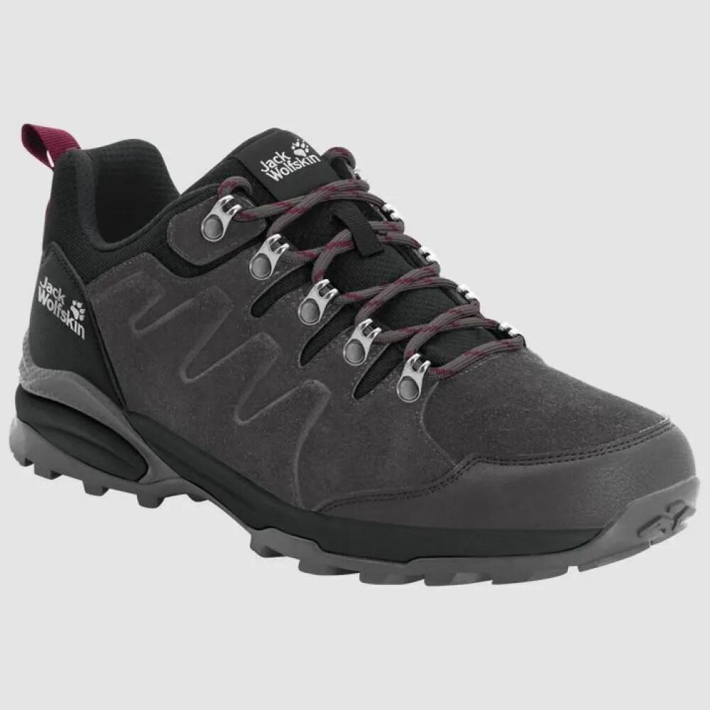 ジャックウルフスキン シューズ レフジオ テキサポール ロー ハイキング シューズ （ GreyDark/Violet ） | JACK WOLFSKIN Shoes Refugio Texapore Low hiking shoes [t](4.0)