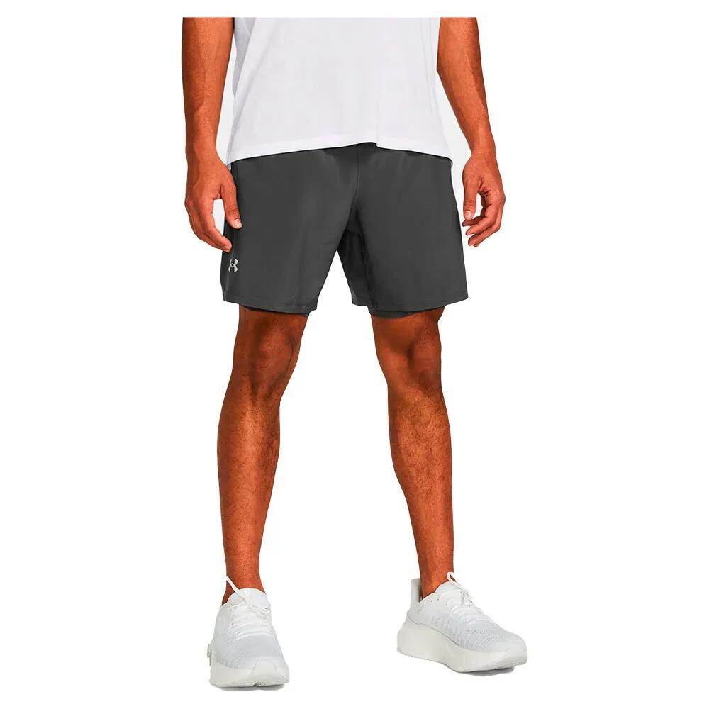 アンダーアーマー ローンチ 7インチ 2イン1 ショーツ レディース （ Castlerock/Castlerock/Reflective ） | UNDER ARMOUR Launch 7in 2-in-1 shorts Woman [t]