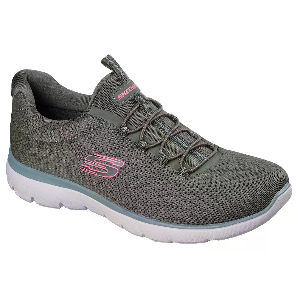SKECHERS - スケッチャーズ サミッツ サマー ブラッシュ スリッポン スニーカー レディース （ OliveMesh ） | SKECHERS Summits Summer Blush Slip-On Sneakers Woman [t]