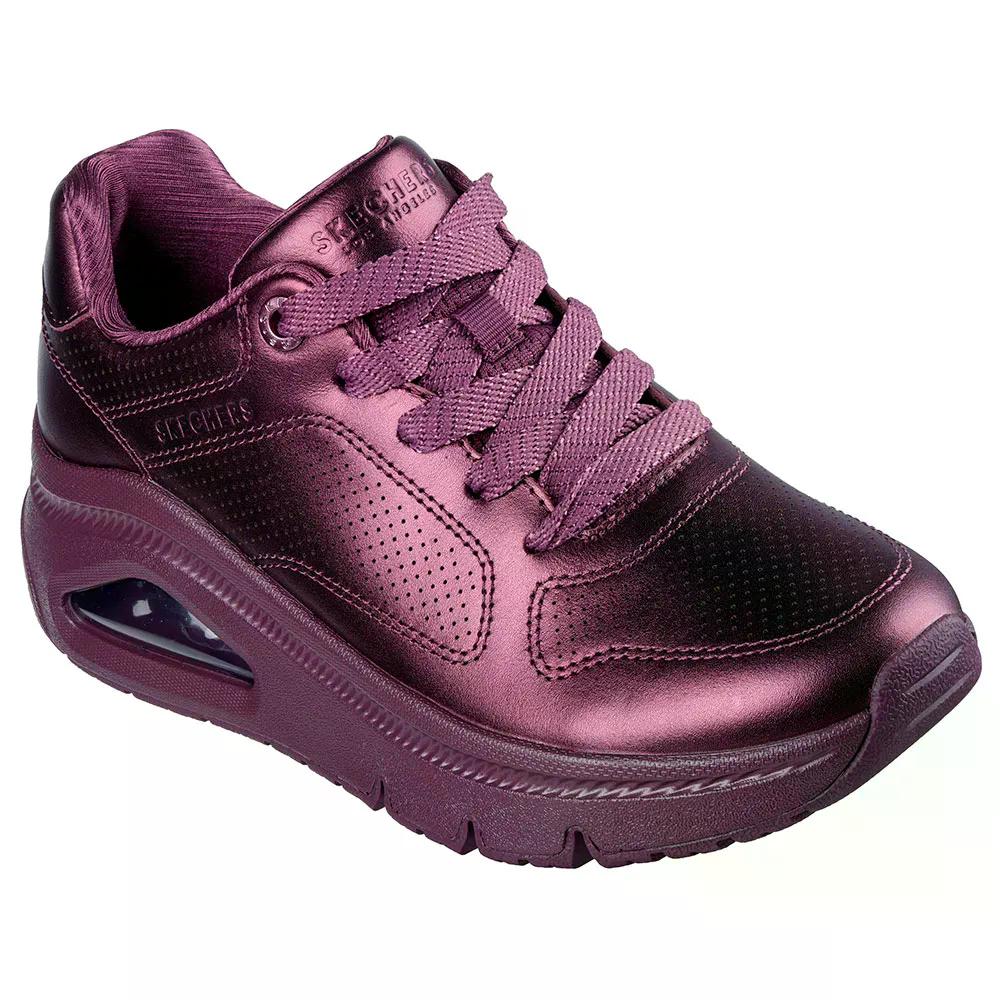 SKECHERS - スケッチャーズ ウノ アイコン ラストラス エア スニーカー レディース （ WineMetallicLeather ） | SKECHERS Uno Icon Lustrous Air Sneakers Woman [t]