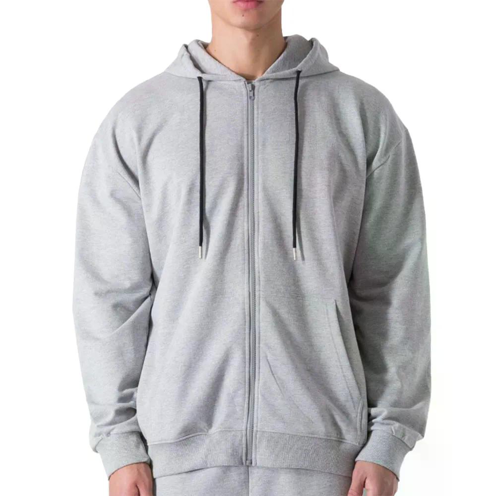エバーラスト バック スクエア ロゴ フルジップ スウェットシャツ （ GreyMelange ） | EVERLAST Back square logo full zip sweatshirt 