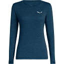 サレワ プエズ メランジェ ドライトン ロング スリーブ Tシャツ レディース ( Navy Blazer Melange ) | SALEWA Puez Me...