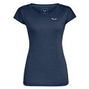 サレワ プエズ メランジェ ドライトン ショート スリーブ Tシャツ レディース ( Navy Blazer Melange ) | SALEWA Puez M...