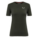 サレワ クリスタッロ ウォーム ショート スリーブ Tシャツ レディース ( Dark Olive ) | SALEWA Cristallo Warm shor...