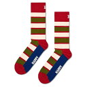 ハッピーソックス ストライプ ハーフ ロング ソックス ( Dark Red ) | HAPPY SOCKS Stripe Half long socks [t...