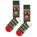 ハッピーソックス クリスマス スウェター クルー ソックス ( Dark Green ) | HAPPY SOCKS Christmas sweater cre...