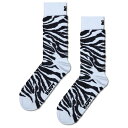 ハッピーソックス フラッフィー ゼブラ クルー ソックス ( Light Blue ) | HAPPY SOCKS Fluffy zebra crew sock...