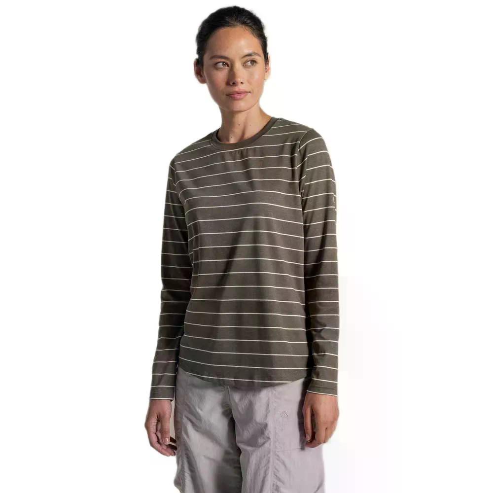 樂天商城 - クラグホッパーズ ノシライフ アコナ ロングスリーブ Tシャツ レディース （ WildOliveStripe ） | CRAGHOPPERS NosiLife Akona Long Sleeve T-Shirt Women's [t]