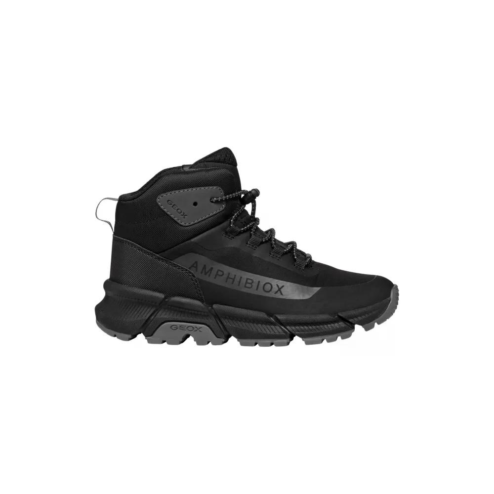 樂天商城 - ジェオックス フレクシパー プラス ABX キッズ レースレス スニーカー （ Black/DarkGrey ） | GEOX Flexyper Plus ABX Kids Laceless sneakers [t]