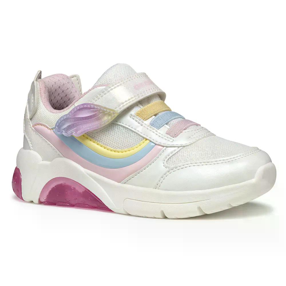 樂天商城 - ジェオックス ファディンライト A キッズ スニーカー （ White/MuLighticolor ） | GEOX Fadinlight A Kids sneakers [t]