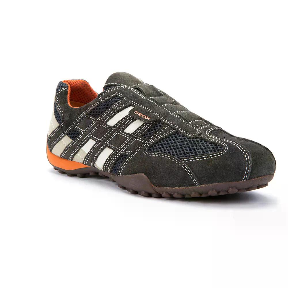 樂天商城 - ジェオックス スネーク L レースレス スニーカー （ DarkGrey/OffWhite ） | GEOX Snake L Laceless sneakers [t]