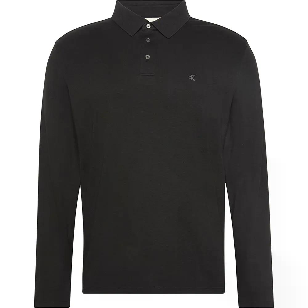 樂天商城 - カルバン クライン スーピマ ロング スリーブ ポロ （ Black ） | CALVIN KLEIN Supima long sleeve polo [t]