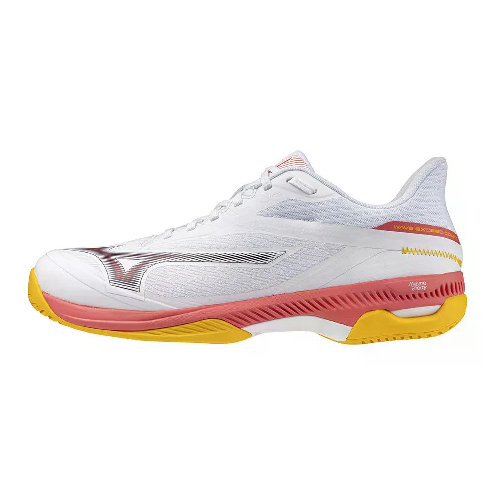 樂天商城 - ミズノ ウェーブ エクシード コート AC オールコート テニスシューズ （ White/CalypsoCoral/Citrus ） | MIZUNO Wave Exceed Court AC All Court Tennis Shoes [t]