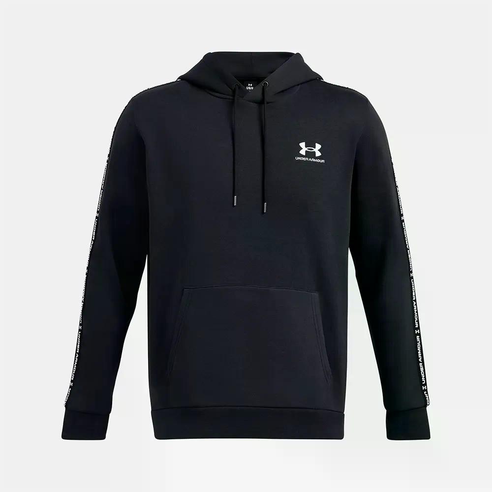 樂天商城 - アンダーアーマー アイコン フリース テーピング パーカー （ Black/White ） | UNDER ARMOUR Icon Fleece Taping Hoodie [t]