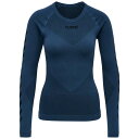 ヒュンメル ファースト シームレス ロングスリーブ ベース レイヤー レディース ( Dark Denim ) | HUMMEL First Seamless ...