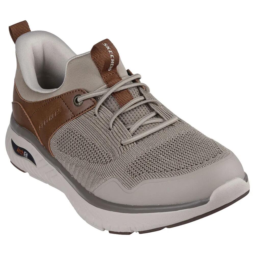 スケッチャーズ アーチ フィット クロッサー スニーカー （ Taupe Brown Knit / Synthetic ） | SKECHERS Arch Fit Crosser trainers [t]