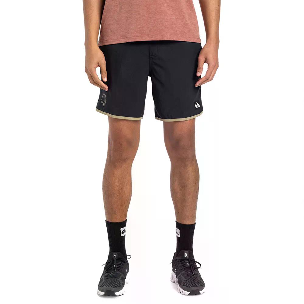 クイックシルバー オムニ スカロップ 17インチ NB スイムショーツ 水泳パンツ （ BlackBlack ） | QUIKSILVER Omni Scallop 17-inch NB Swim Shorts [t]