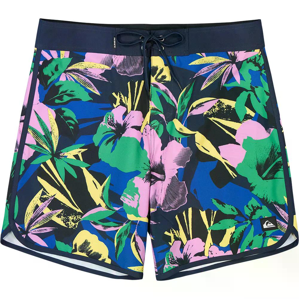 クイックシルバー サーフシルク スカロップ 18インチ スイムショーツ 水泳パンツ （ DarkNavyInteractFloral ） | QUIKSILVER Surfsilk Scallop 18-inch Swim Shorts [t]