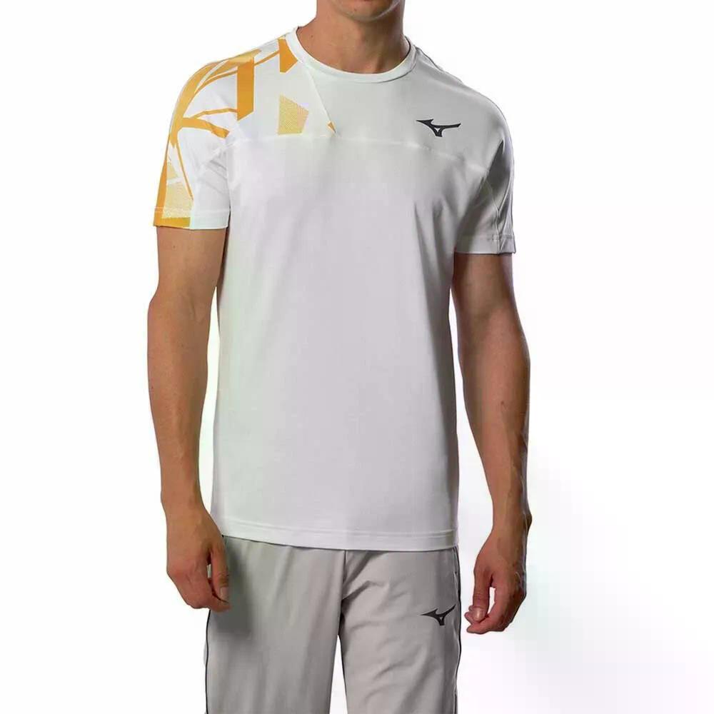 Rakuten - MIZUNO Daybreakers Shadow 半袖Tシャツ （ White/Citrus ） [t]