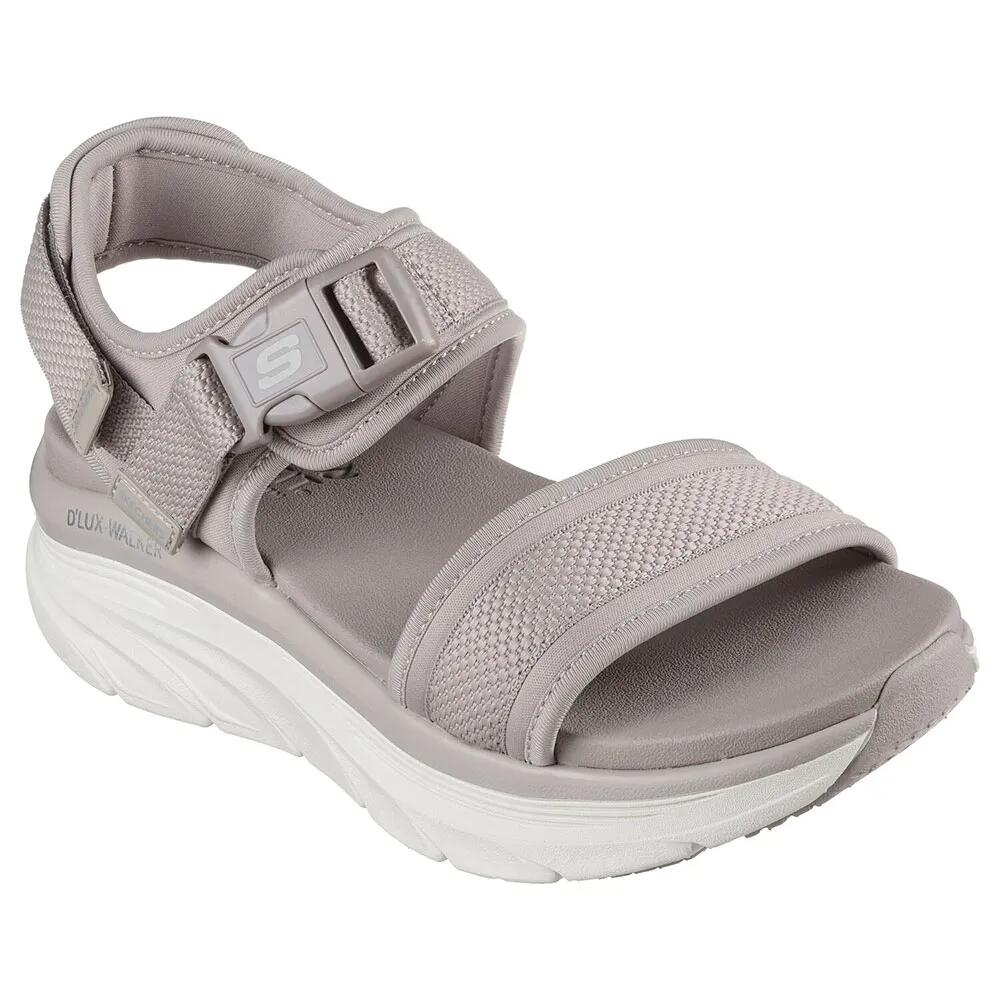 スケッチャーズ D´Lux ウォーカー デイリー アウティング サンダル レディース （ Taupe Webbing/Mesh ） | SKECHERS D´Lux Walker Daily Outing sandals Women [t]