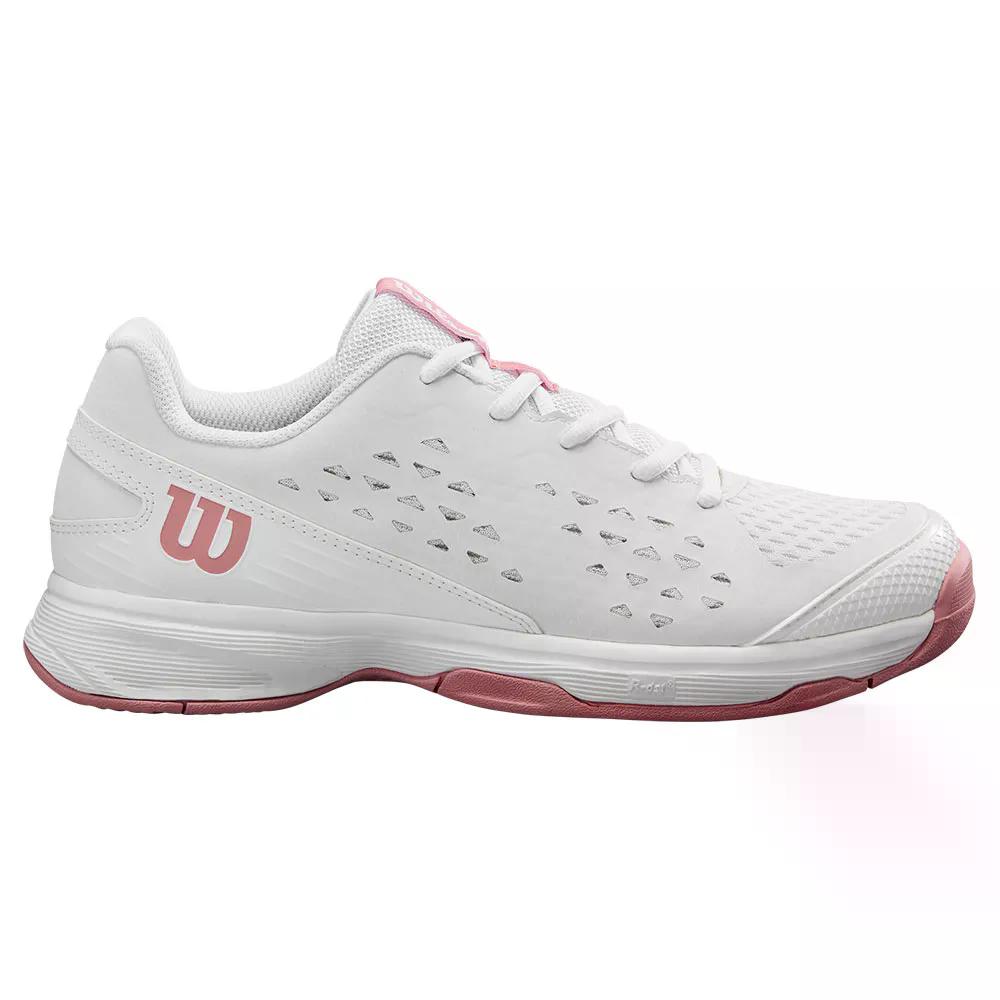 樂天商城 - ウィルソン ラッシュ プロ ライト ジュニア オールコート テニスシューズ （ White/White/Mauveglow ） | WILSON Rush Pro Lite Junior All Court Tennis Shoes [t]