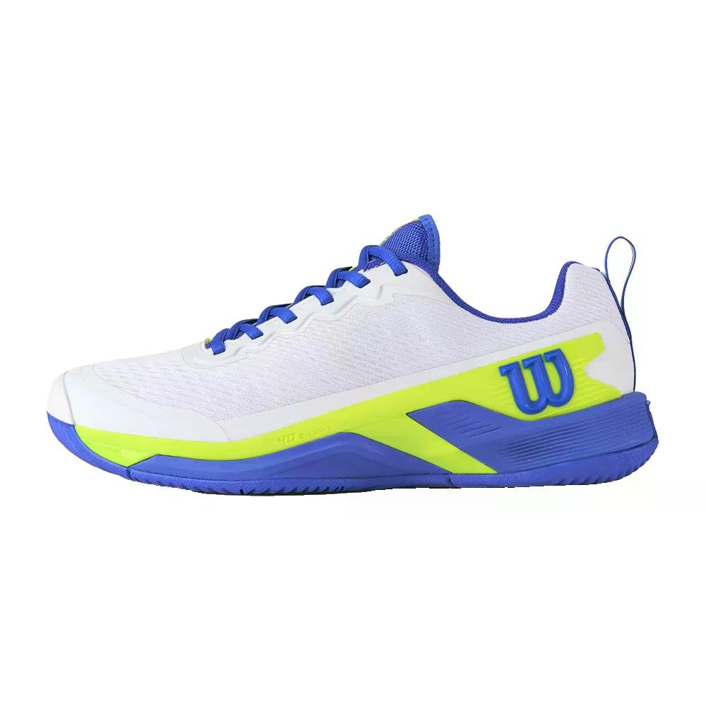 ウィルソン ラッシュ プロ 4.5 オールコート テニスシューズ （ White/AmparoBlue/SafetyYellow ） | WILSON Rush Pro 4.5 All Court Tennis Shoes [t]
