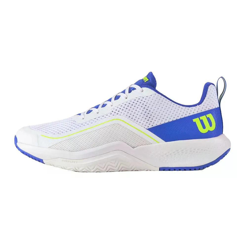 ウィルソン ラッシュ プロ ライト オールコート テニスシューズ （ White/AmparoBlue/SafetyYellow ） | WILSON Rush Pro Lite All Court Tennis Shoes [t]