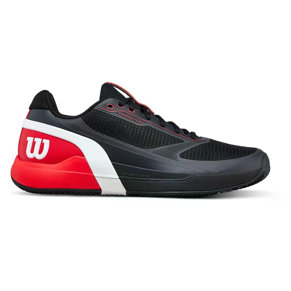 ウィルソン ラッシュ プロ 5 クレーコート テニスシューズ （ Black/Infrared/White ） | WILSON Rush Pro 5 Clay Court Tennis Shoes [t]